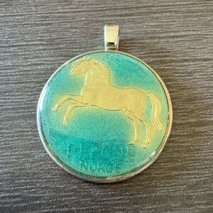 Norway Coin Fjord Horse Pendant 1962
